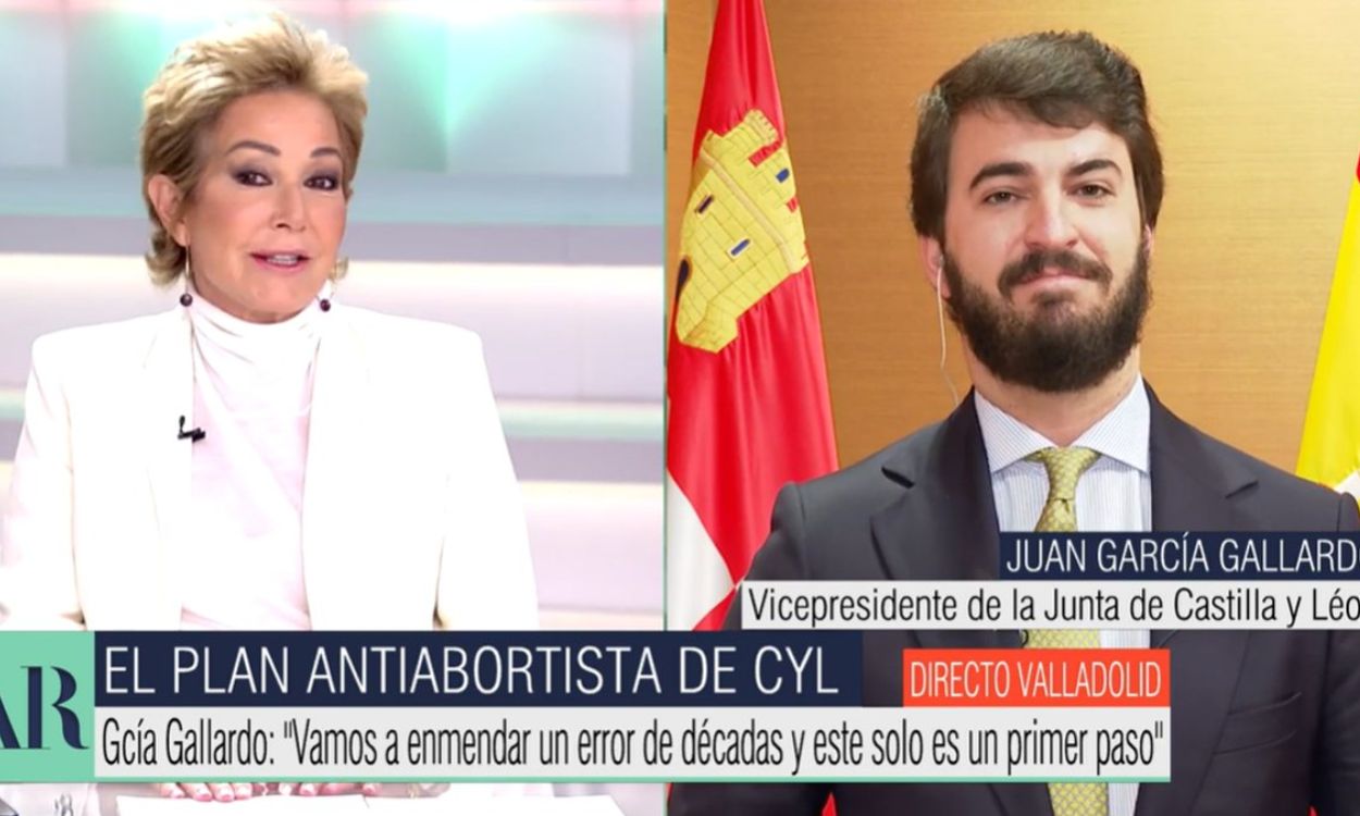 Ana Rosa Quintana entrevista a Juan García Gallardo, vicepresidente de Castilla y León, en 'El Programa de Ana Rosa'. Telecinco.