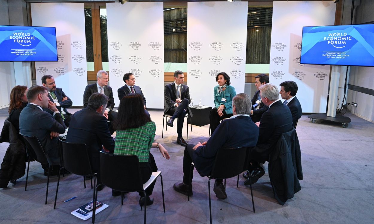 El presidente del Gobierno, Pedro Sánchez, en el World Economic Forum de Davos. 