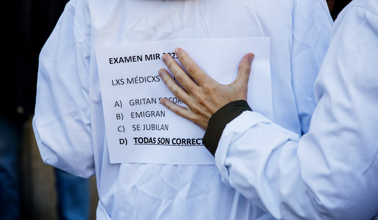 Imagen de archivo de una protesta de médicos. CARLOS LUJÁN/EP
