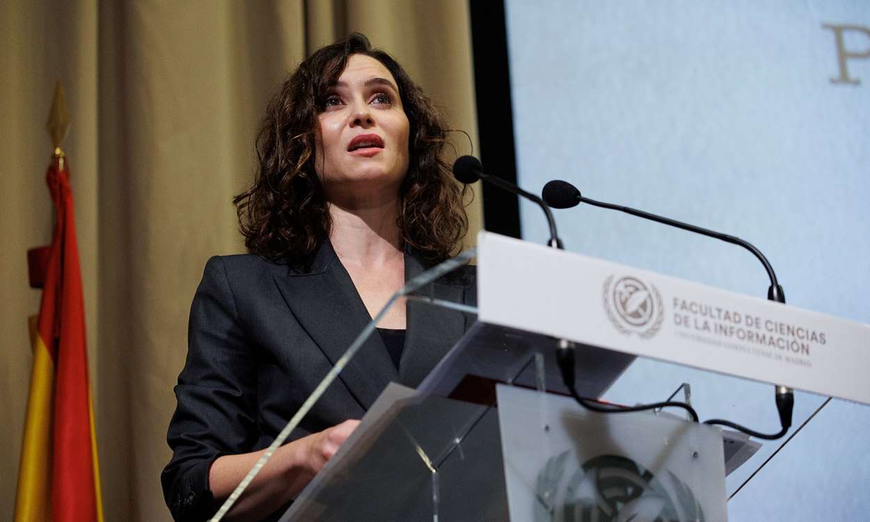 Isabel Díaz Ayuso, presidenta de la Comunidad de Madrid, en la Universidad Complutense. EP