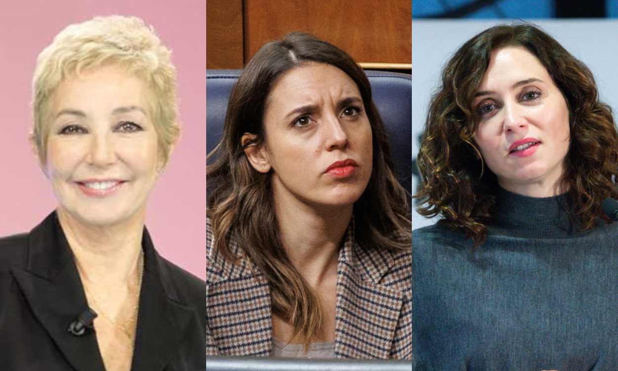 Ana Rosa Quintana, Irene Montero e Isabel Díaz Ayuso. Elaboración propia