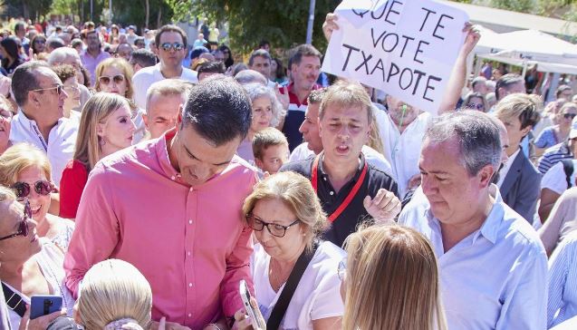 Acto de Pedro Sánchez en Sevilla. EP