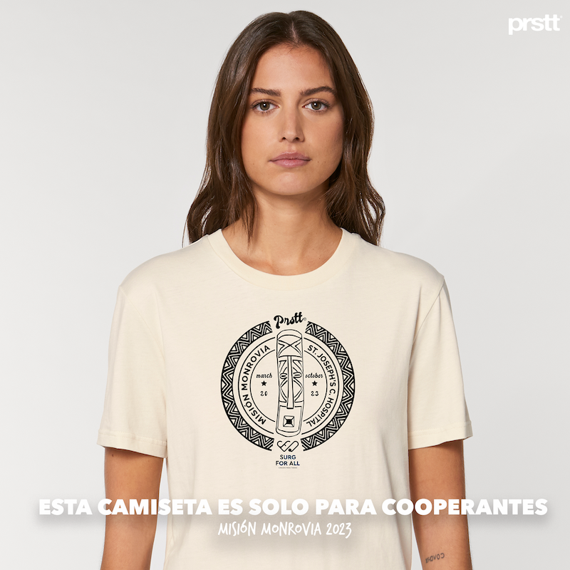 Esta camiseta Prstt es exclusivas para cooperantes de la Misión Monrovia 2023