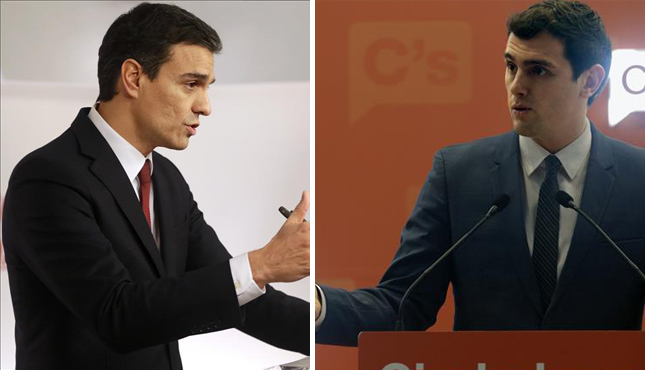 Pedro Sánchez insiste a Albert Rivera: los socialistas votarán "no" a la investidura de Rajoy