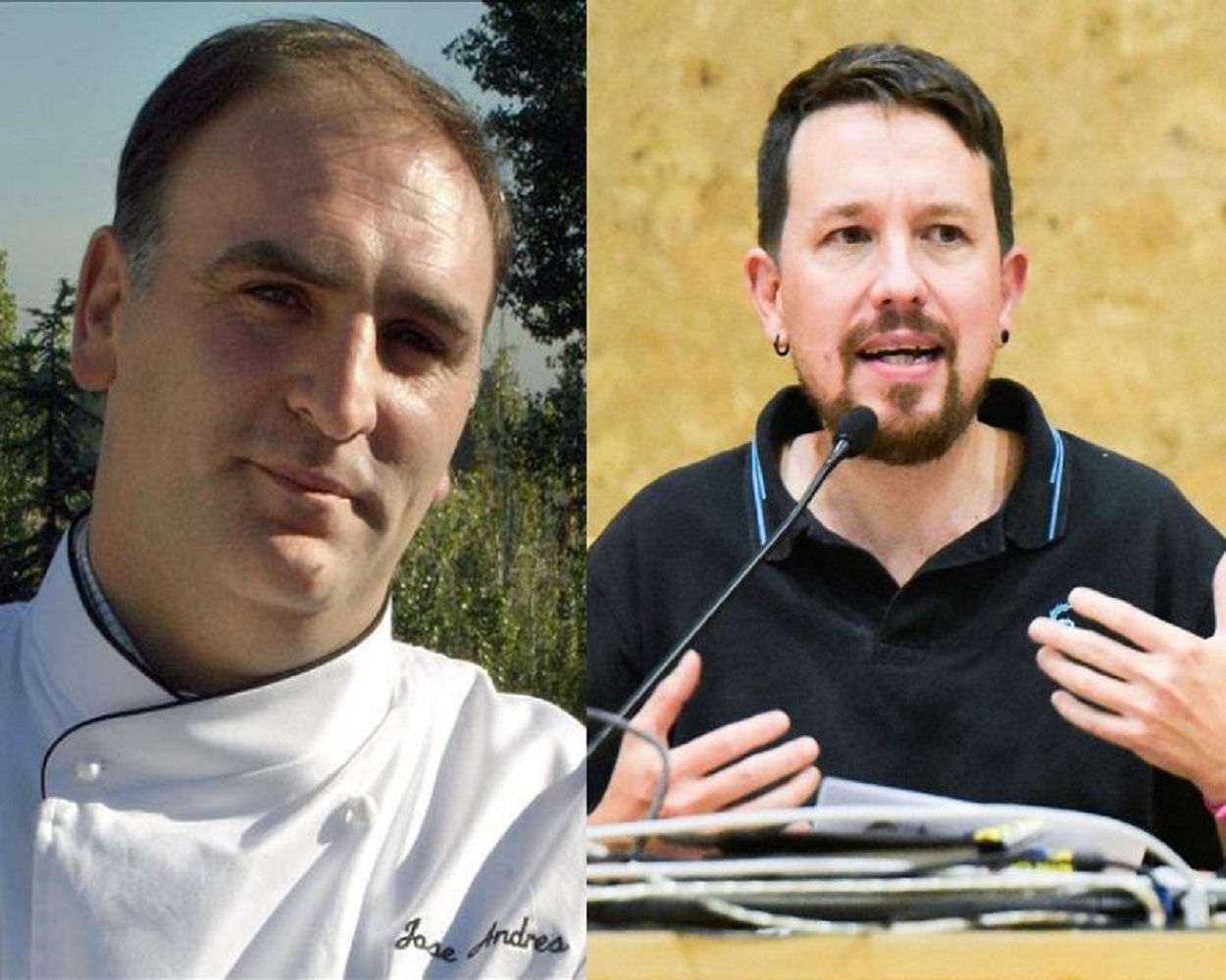 El chef José Andrés y Pablo Iglesias. Canva