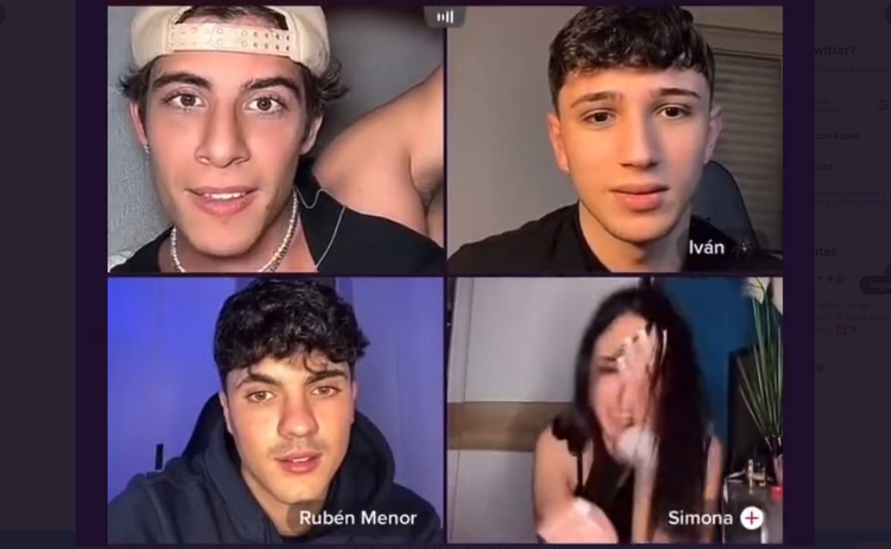 Captura del directo en el que se produjo la agresión. TikTok