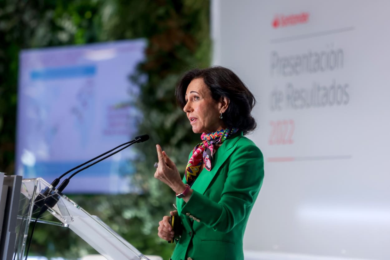 La presidenta de Banco Santander, Ana Botín, presenta los resultados económicos anuales de 2022. EP