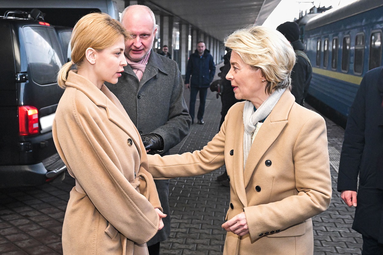 Von der Leyen a su llegada a Kiev. EP