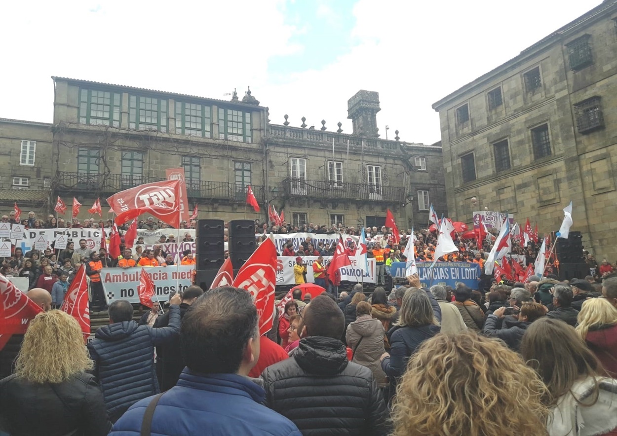 Imagen de la manifestación a favor de la sanidad pública y contra los recortes de la Xunta celebrada en febrero de 2019 (Foto: Europa Press / Archivo).