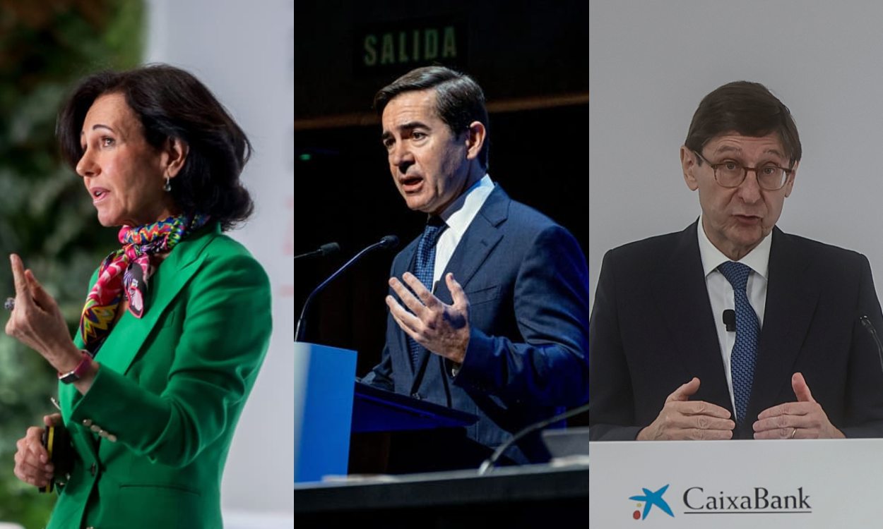 Ana Botín (Banco Santander), Carlos Torres (BBVA) y José Ignacio Goirigolzarri (CaixaBank)