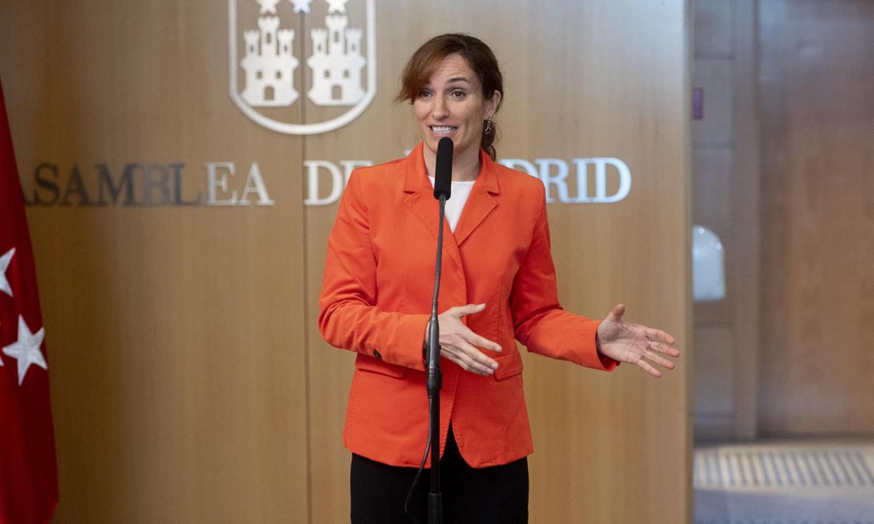 La portavoz de Más Madrid, Mónica García, en la Asamblea. EP