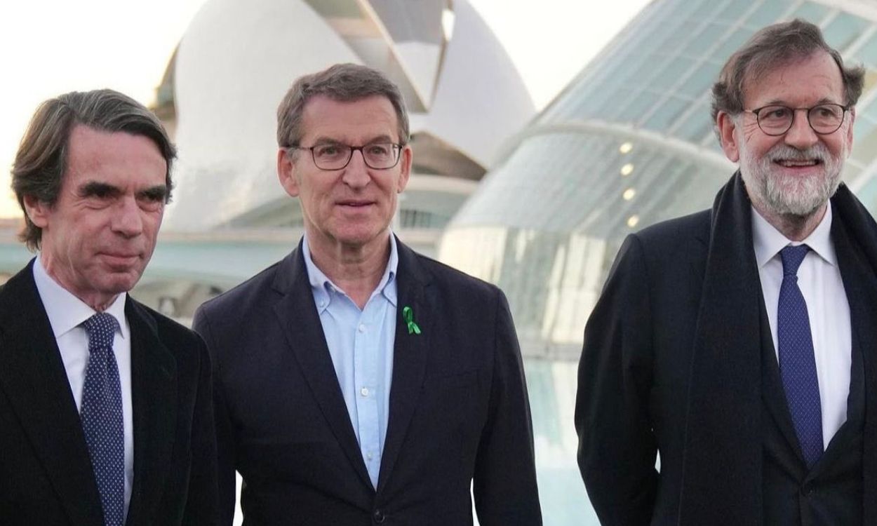 José María Aznar, Alberto Núñez Feijóo y Mariano Rajoy