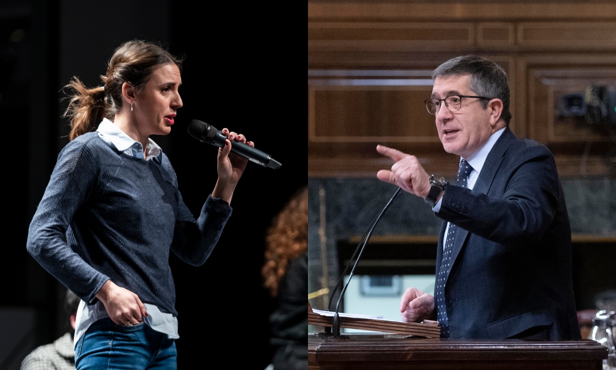 Irene Montero y Patxi López. Elaboración propia / archivo.