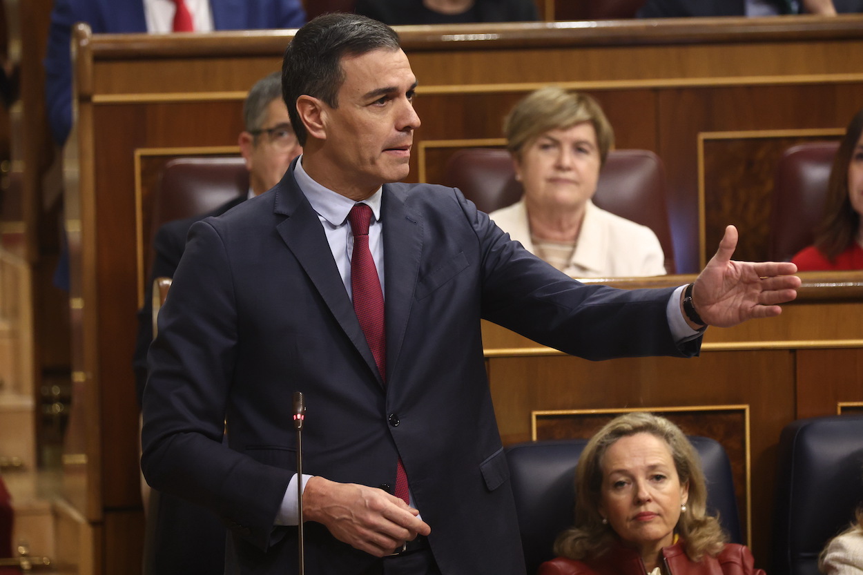 El presidente del Gobierno, Pedro Sánchez, en el Congreso de los Diputados. EP
