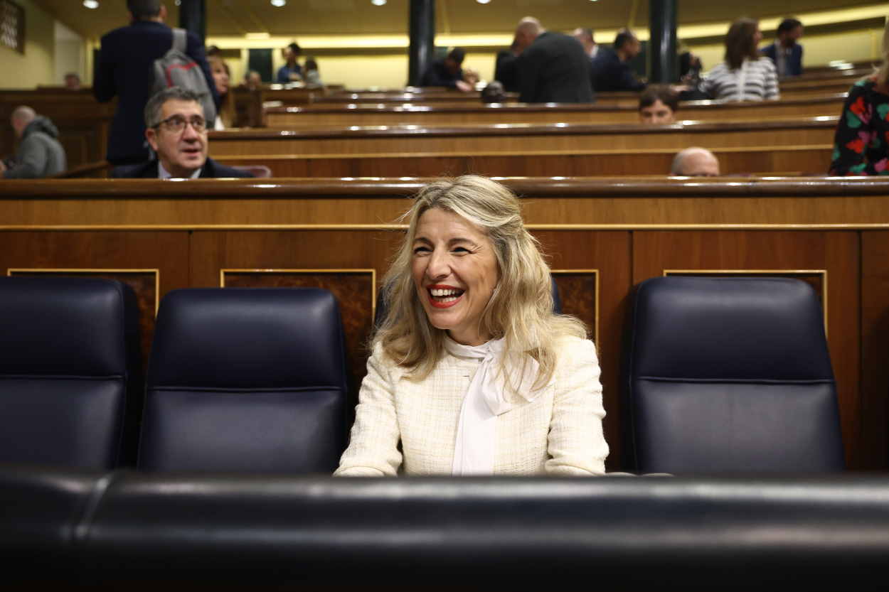 Yolanda Díaz, vicepresidenta segunda y ministra de Trabajo y Economía Social, en el Congreso. EP