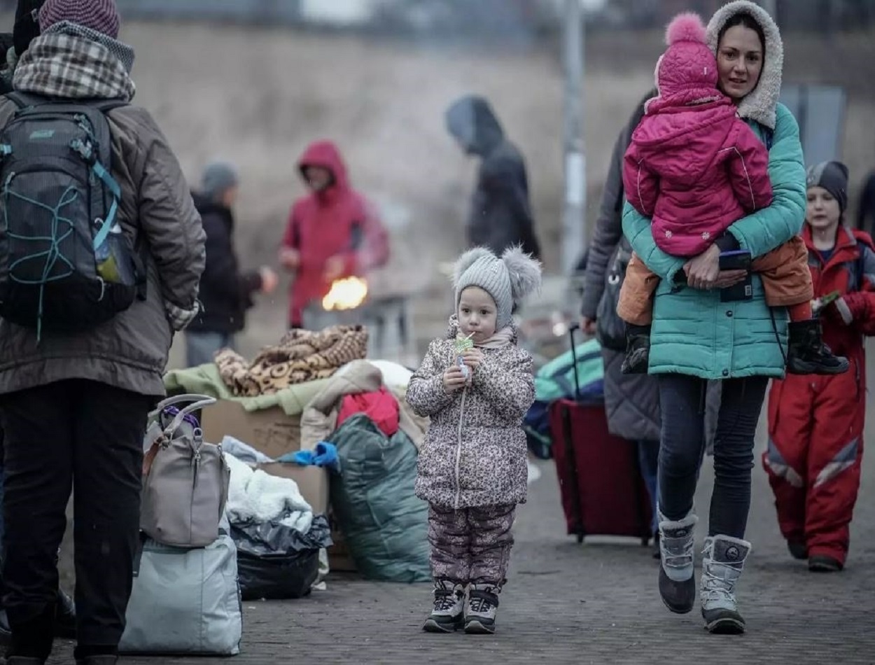 Imagen de personas refugiadas en Ucrania. EP