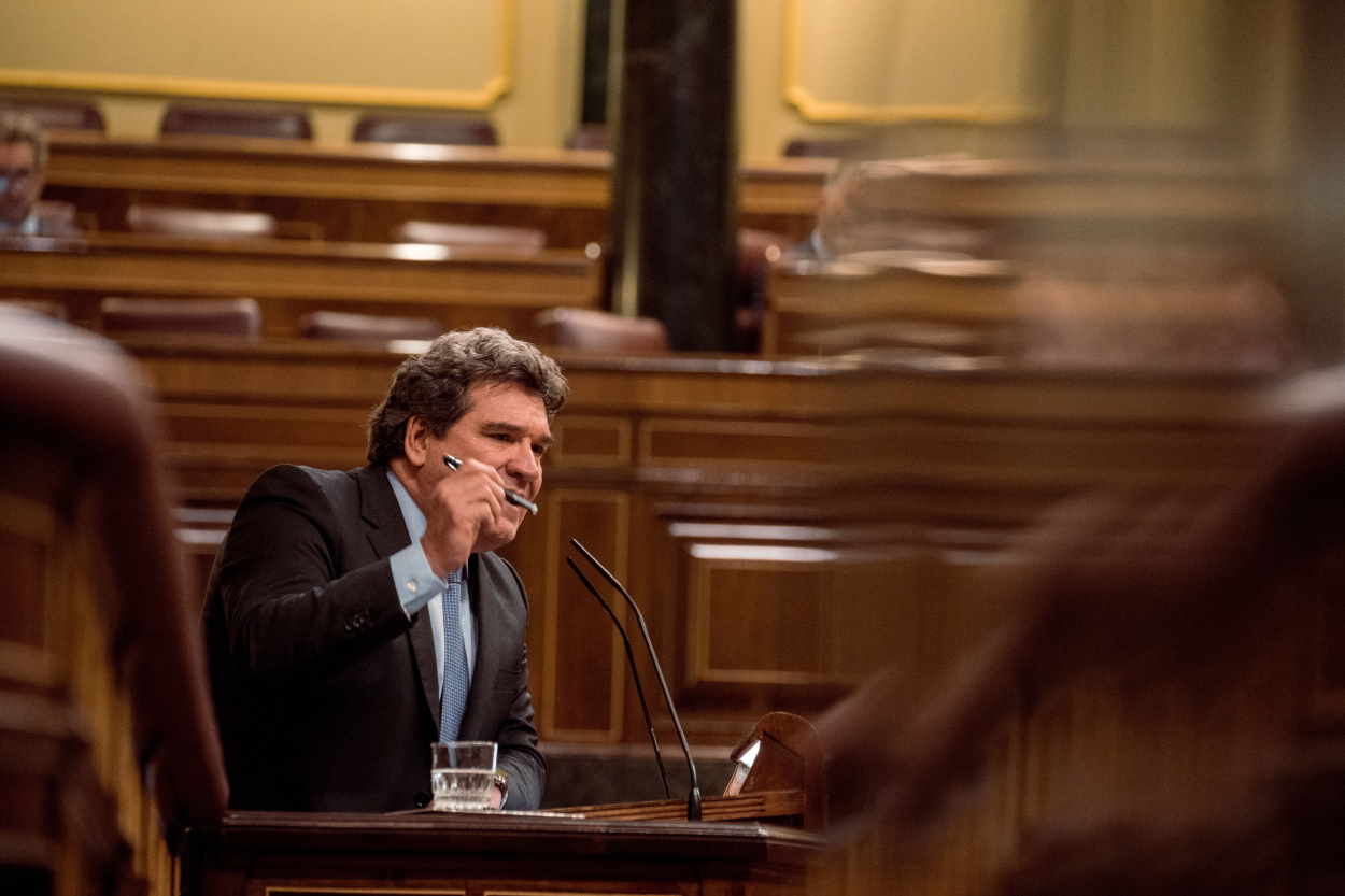 El ministro de Inclusión, Seguridad Social y Migraciones, José Luis Escrivá, durante una intervención en el Congreso de los Diputados. EP.