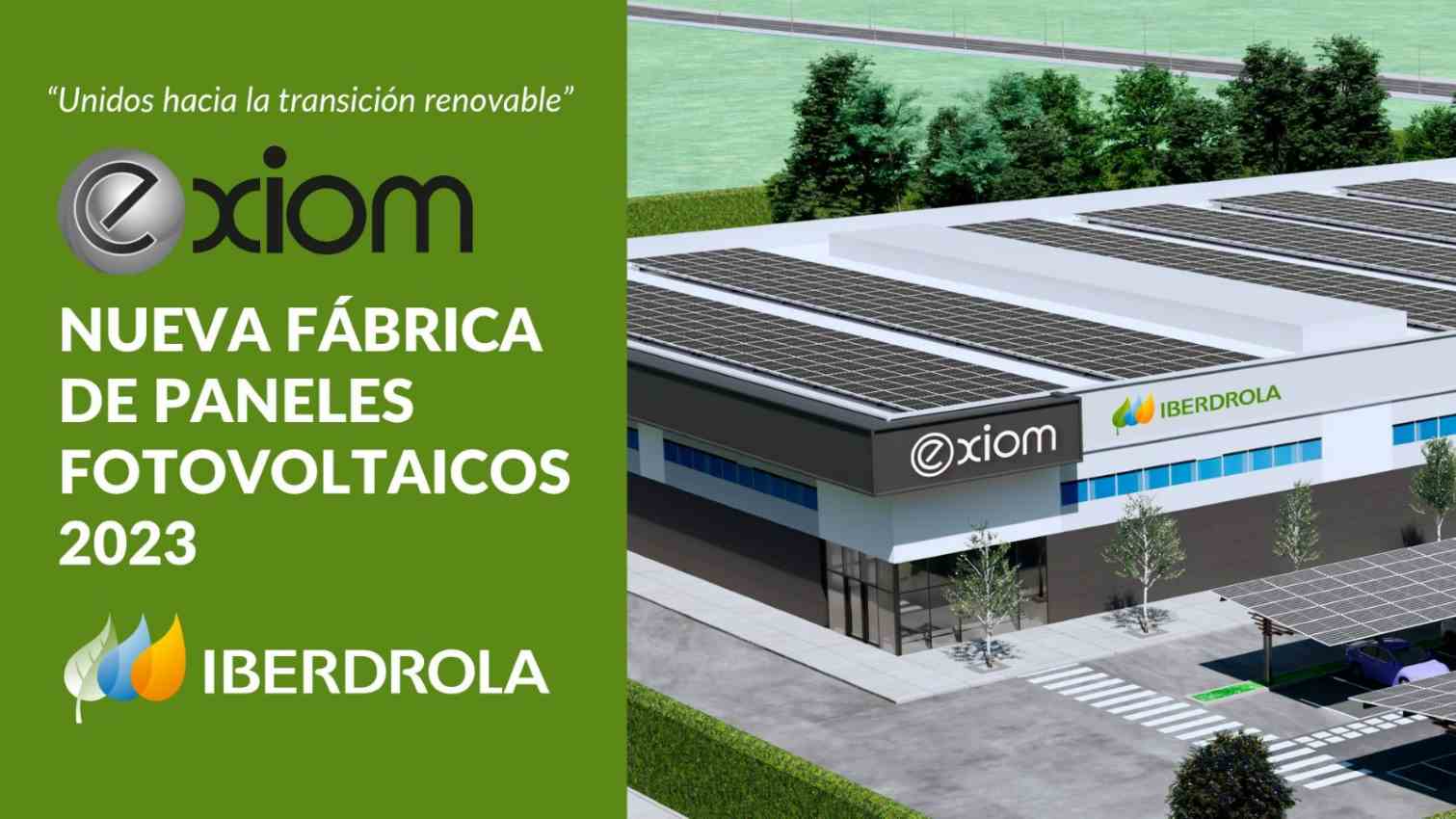 Imagen de promoción de la fábrica de paneles fotovoltáicos de Exiom e Iberdrola