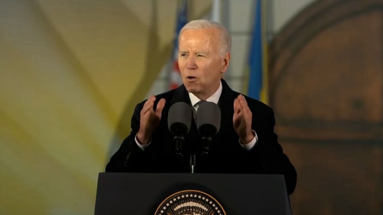 El presidente de EEUU, Joe Biden, durante su discurso de este martes desde Varsovia (Polonia). 