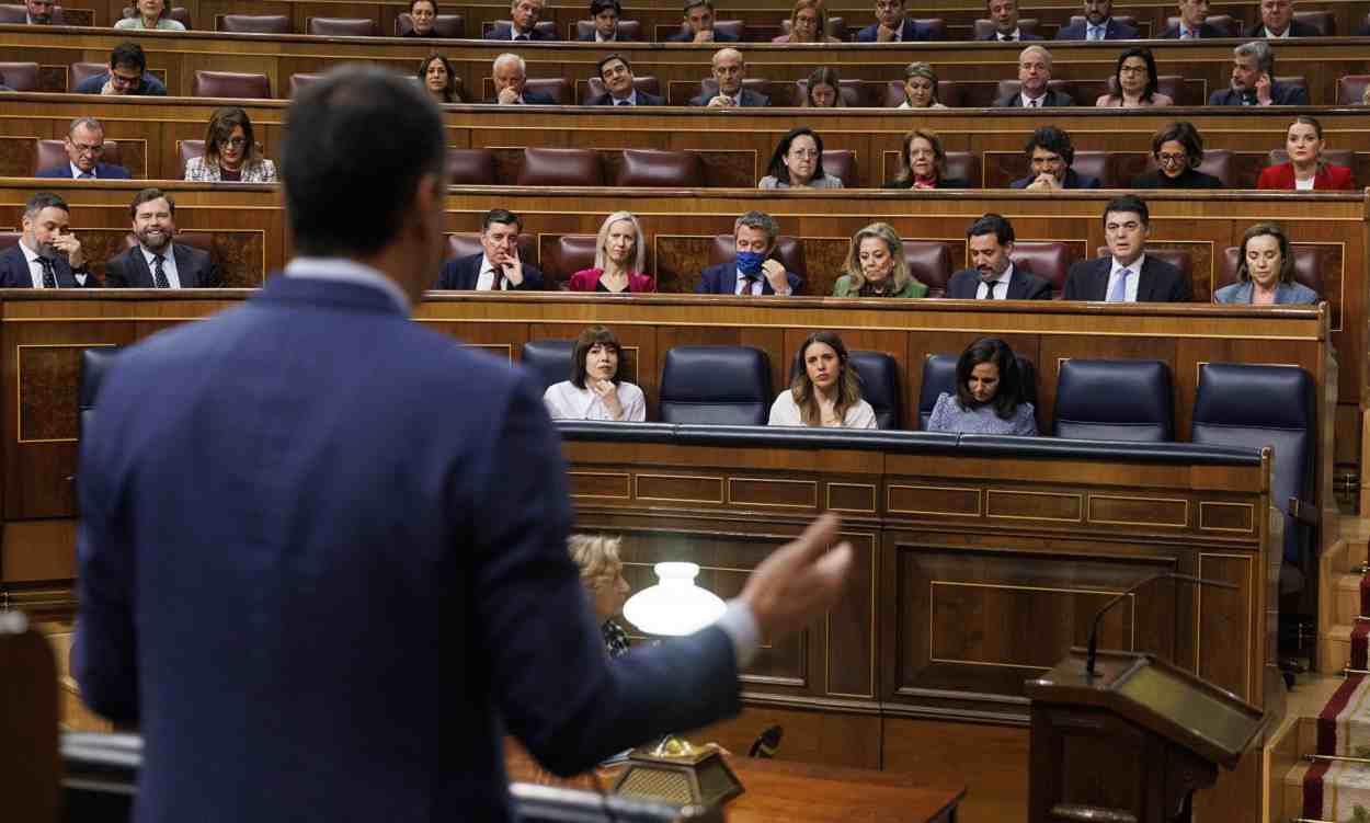 El presidente del Gobierno, Pedro Sánchez, en el Congreso. EP