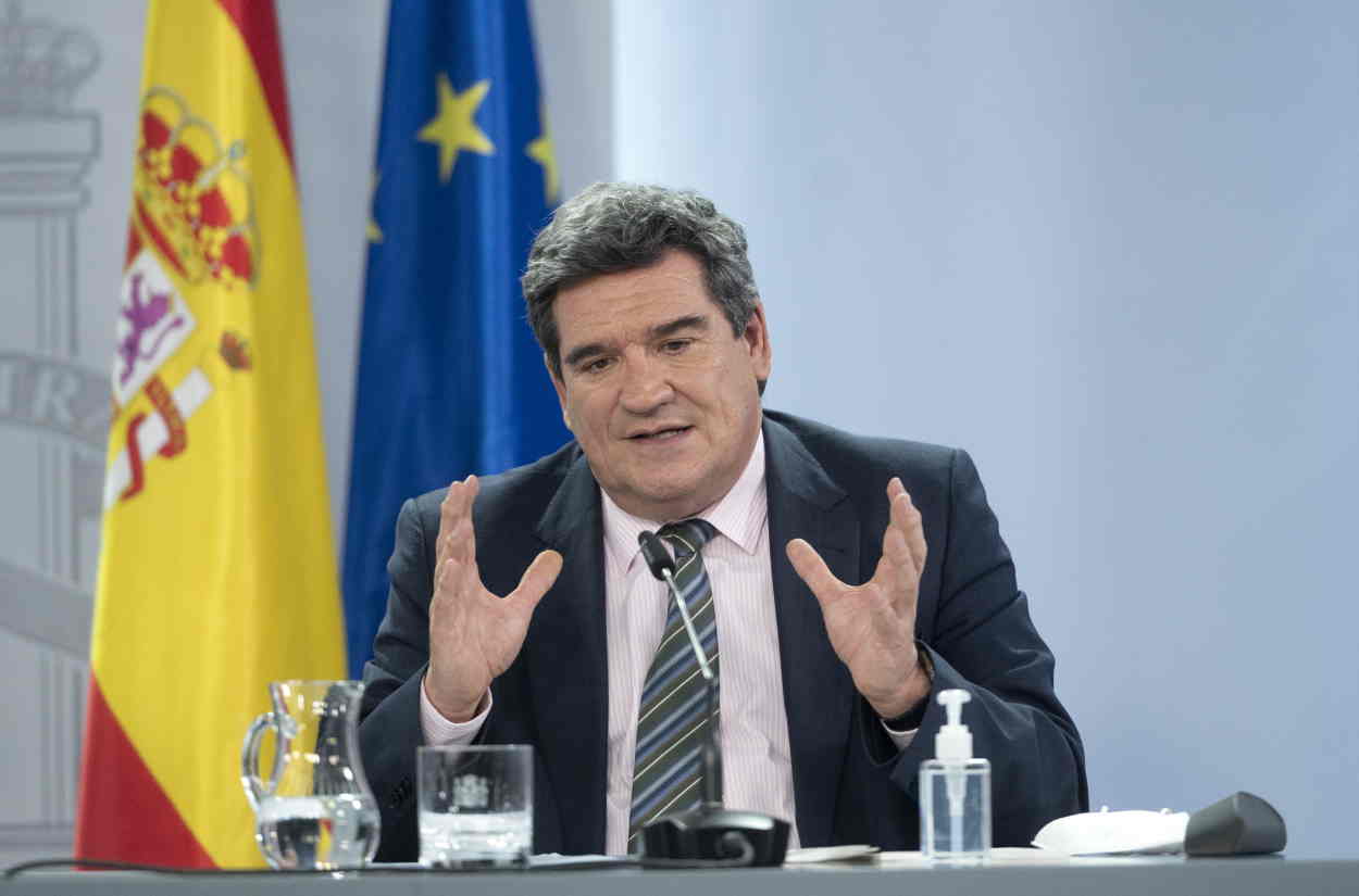 El ministro de Inclusión, Seguridad Social y Migraciones, José Luis Escrivá., en la comparecencia posterior a un Consejo de Ministros. EP.