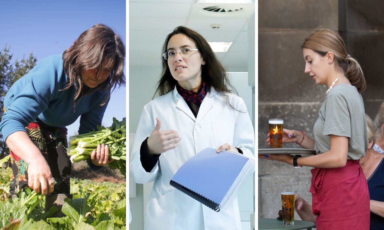 Mujeres trabajadoras del sector de la agricultura, la ciencia y la hostelería