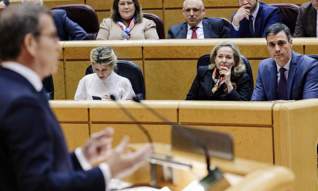 El líder del PP, Alberto Núñez Feijóo, comparece en un pleno del Senado, a 31 de enero de 2023, en Madrid (España). EP