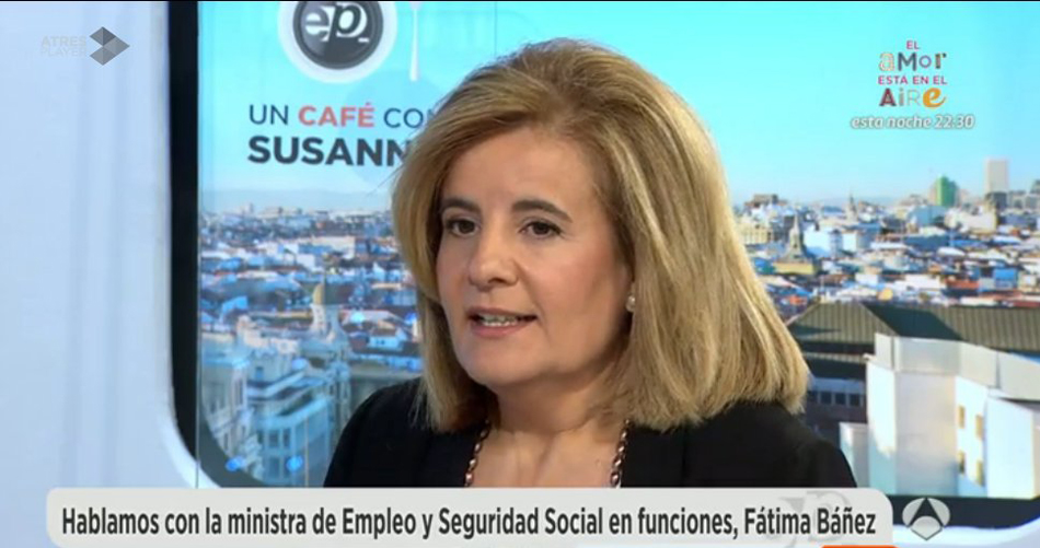 La ministra de Empleo en funciones, Fátima Báñez