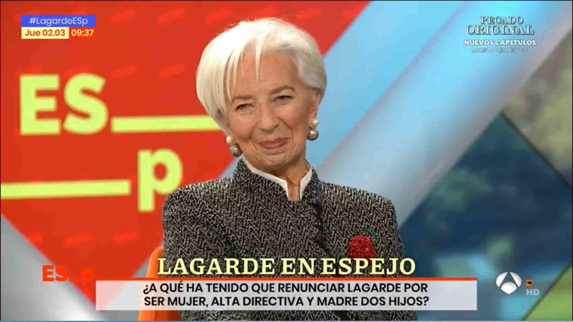 Christine Lagarde en 'Espejo Público'. Pantallazo de Antena 3