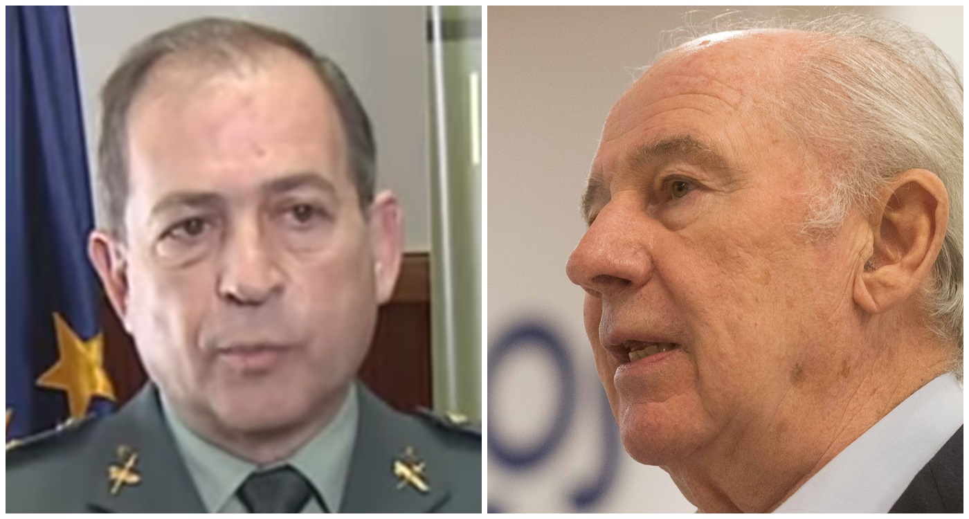 El General de la Guardia Civil Francisco Espinosa y Rodrigo Rato. Montaje propio. 