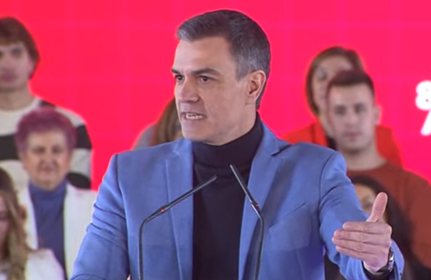 El presidente del Gobierno, Pedro Sánchez, interviene en un acto del PSOE con motivo del Dí en el acto del PSOE con motivo del 8M