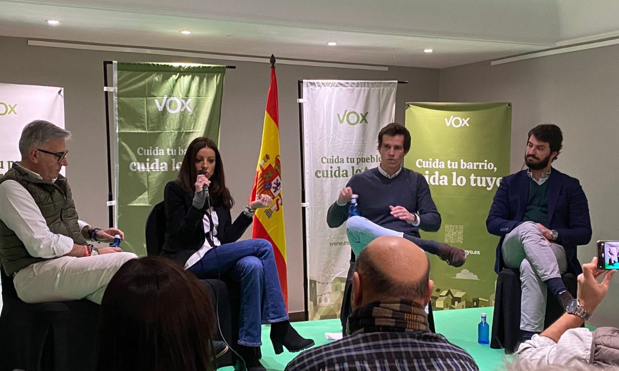 Juan García-Gallardo (derecha), en un acto de Vox en La Rioja.