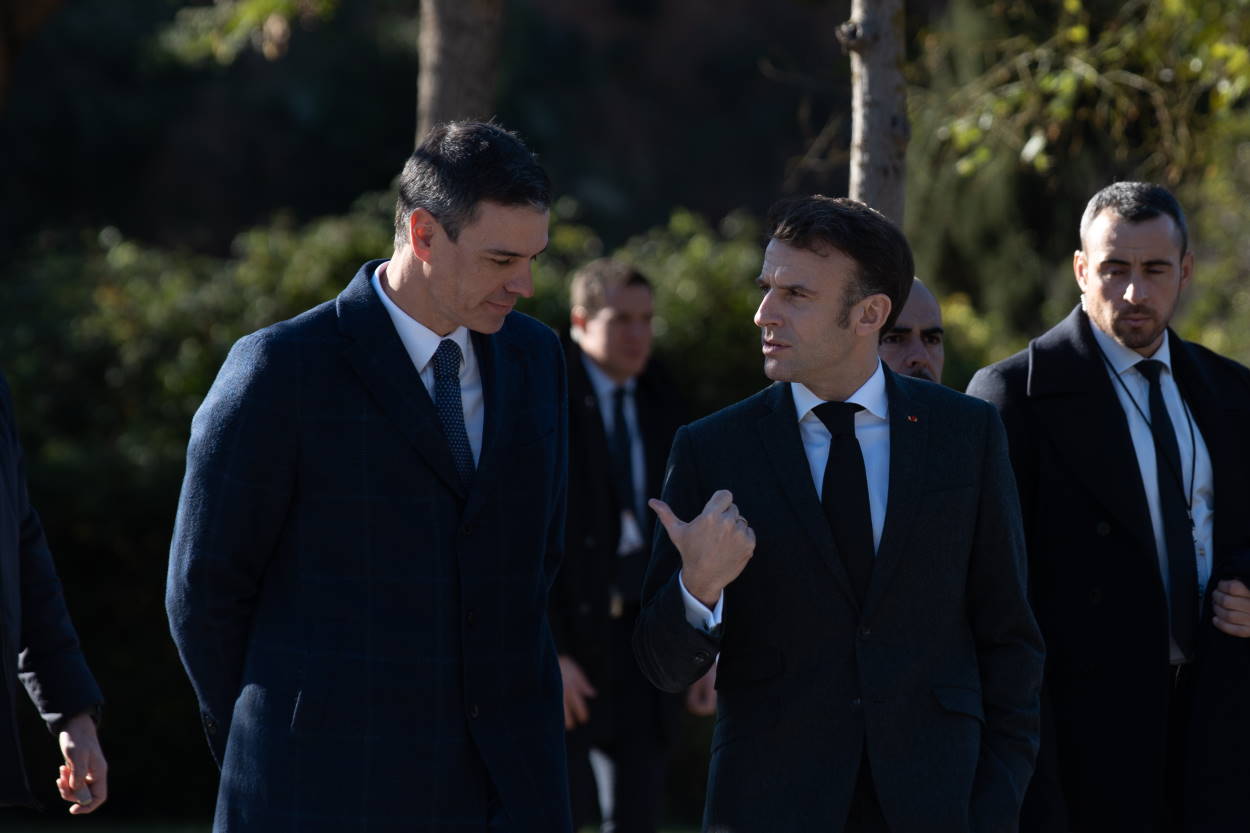 El presidente del Gobierno, Pedro Sánchez, y el presidente de Francia, Emmanuel Macron. EP.