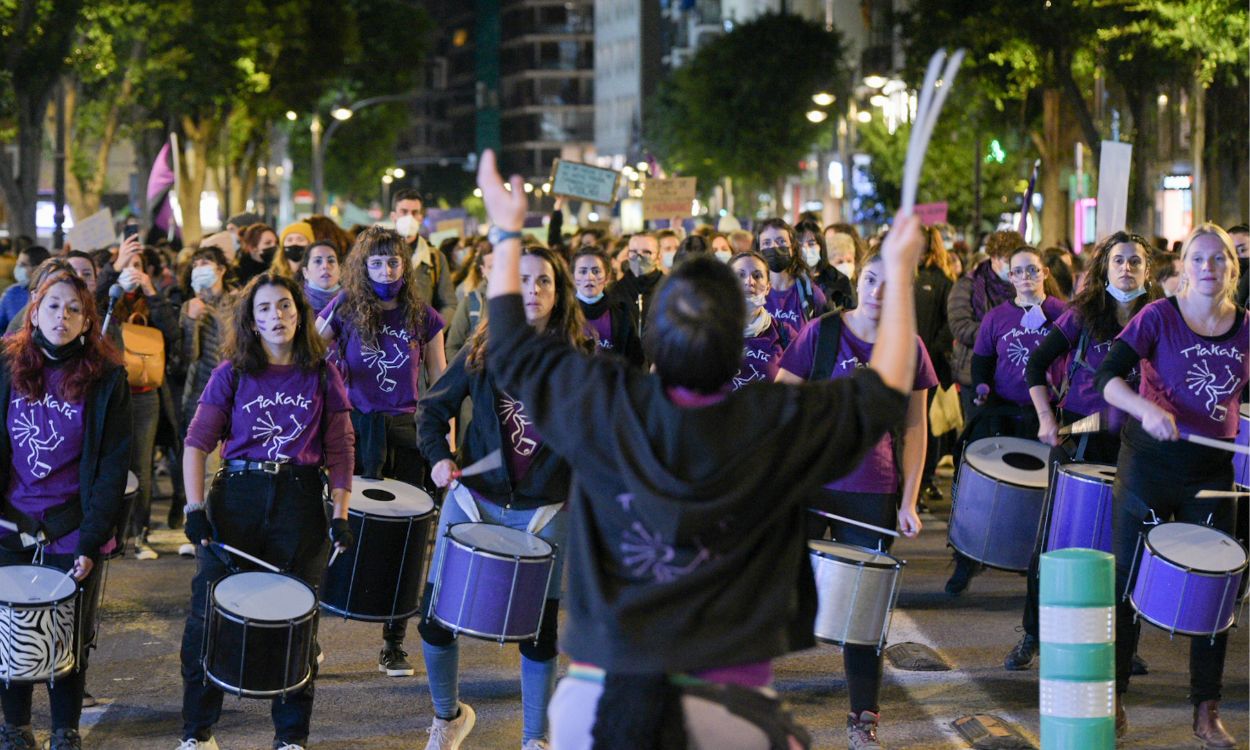 Manifestación feminista del 8 de marzo en 2022 en Valencia. EP.