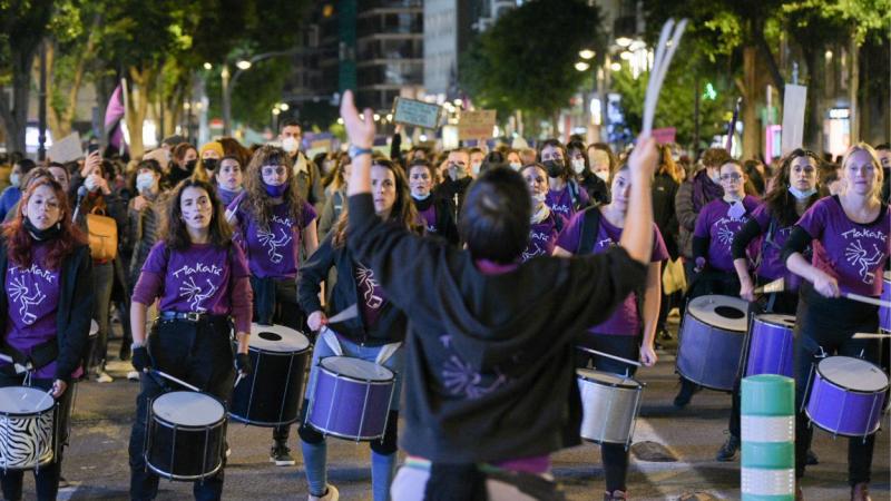 Manifestación feminista del 8 de marzo en 2022 en Valencia. EP.