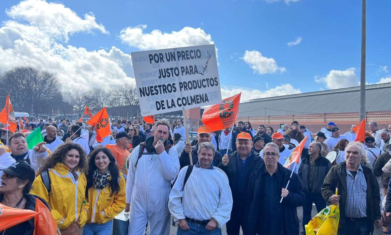 Representantes de UPA-UCE Extremadura en la manifestación en Madrid para reclamar mejoras para el sector de la apicultura. EP