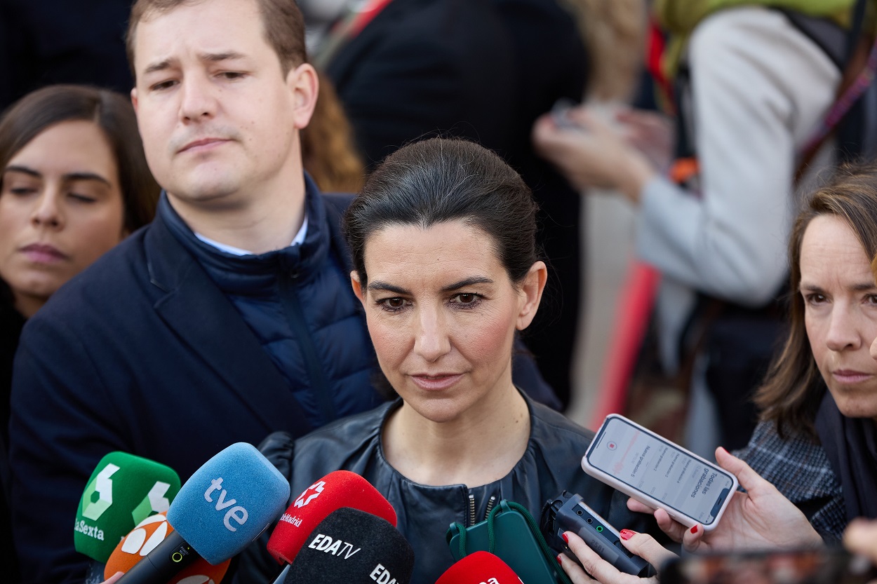 La presidenta de Vox en Madrid, Rocío Monasterio, durante el acto conmemorativo de los atentados del 11-M. EP.