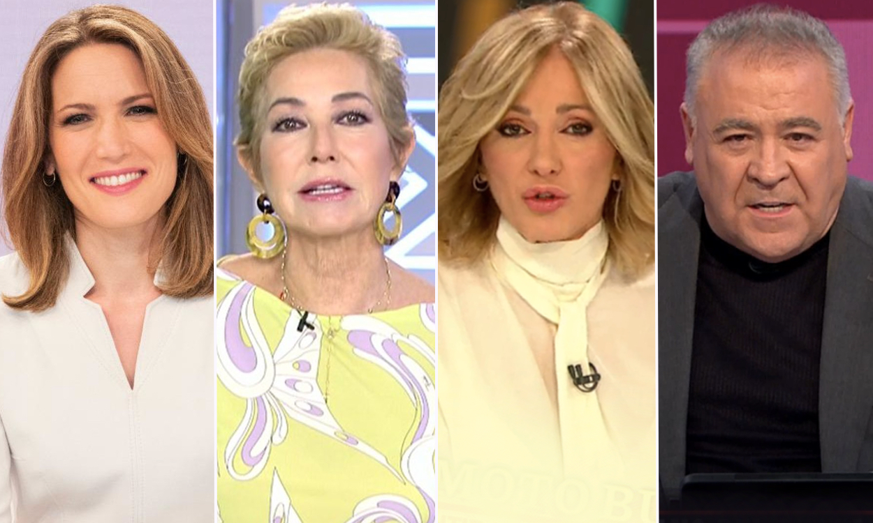 Silvia Intxaurrondo, Ana Rosa Quintana, Susanna Griso y Antonio García Ferreras. RTVE, Mediaset España y Atresmedia TV