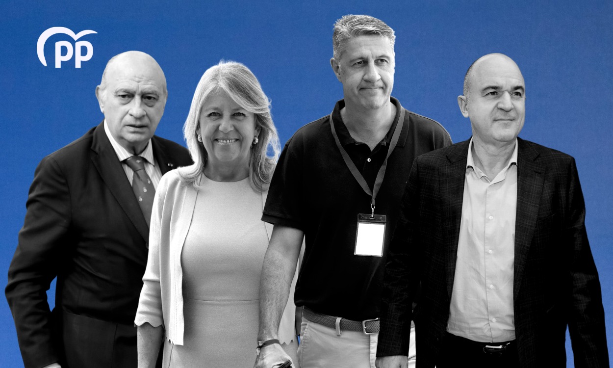 La alcaldesa de Marbella, Ángeles Muñoz; el imputado del PP en Ibiza, Vicent Marí; el exalcalde de Badalona, Xavier García Albiol; y el exministro de Interior, Jorge Fernández Díaz. ElPlural.com.