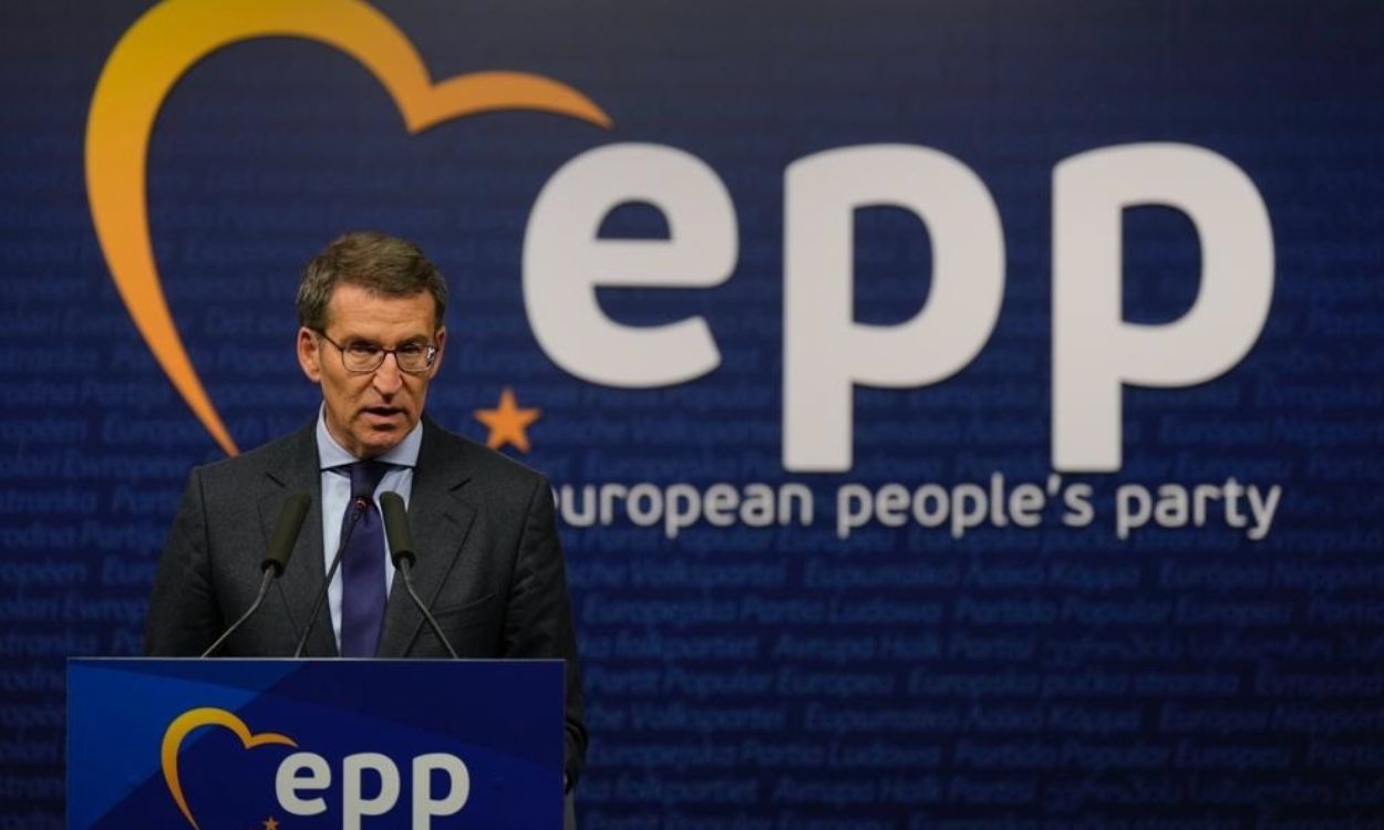 El presidente del PP, Alberto Núñez Feijóo, tras la cumbre del PEE en Bruselas. EP.