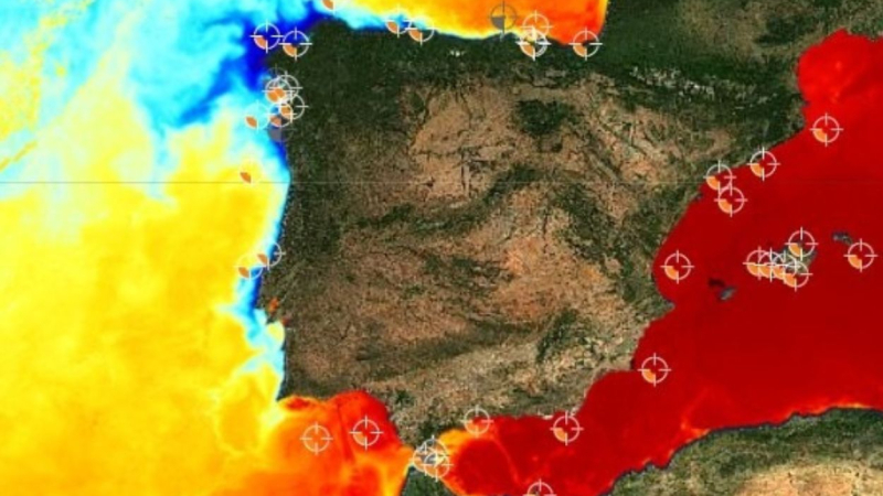 La boya de Cabo de Gata (Almería) registra su récord de temperatura del agua con 27,9ºC en julio de 2022 . EP