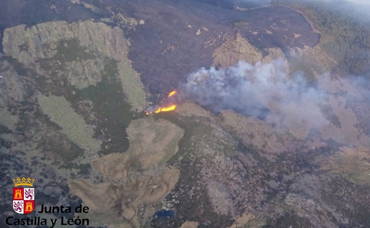 Imagen del incendio. Junta de Castilla y León