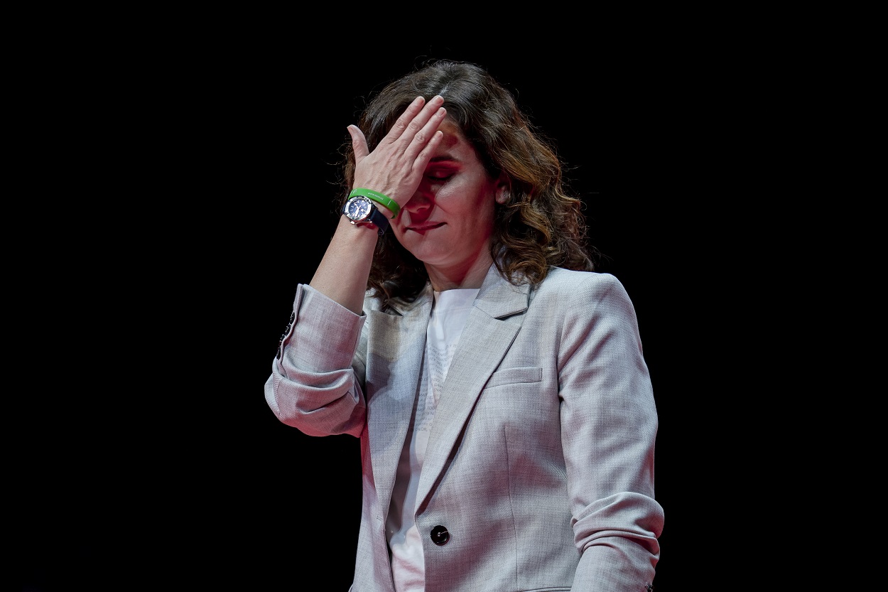 La presidenta de la Comunidad de Madrid, Isabel Díaz Ayuso, durante la Gala del Deporte 2023, en el WiZink Center. EP.