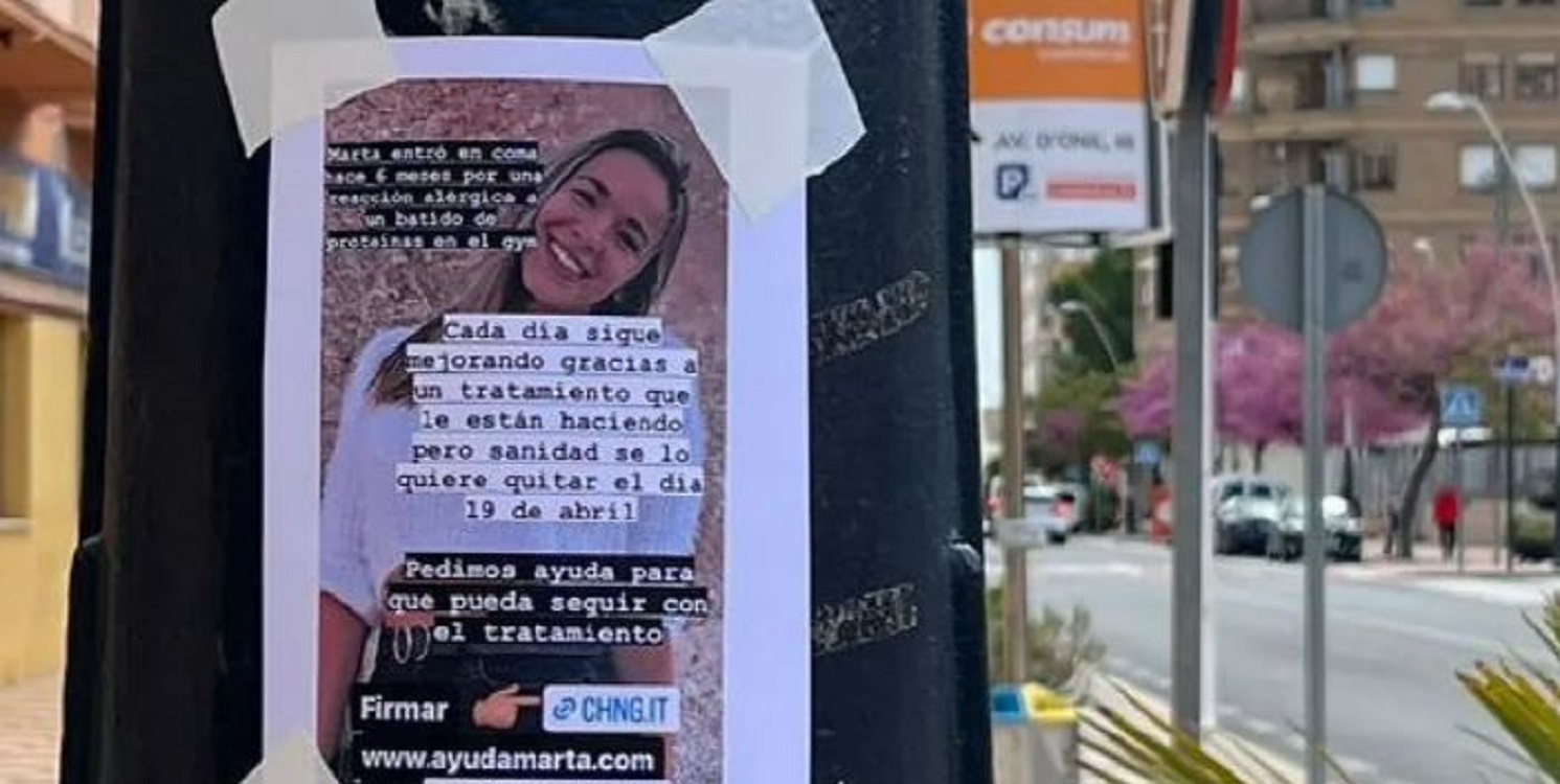 Cartel de ayuda a Marta Pérez. Redes sociales