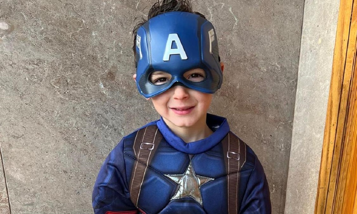 Felipe Mulet, de 4 años, disfrazado de Capitán América.