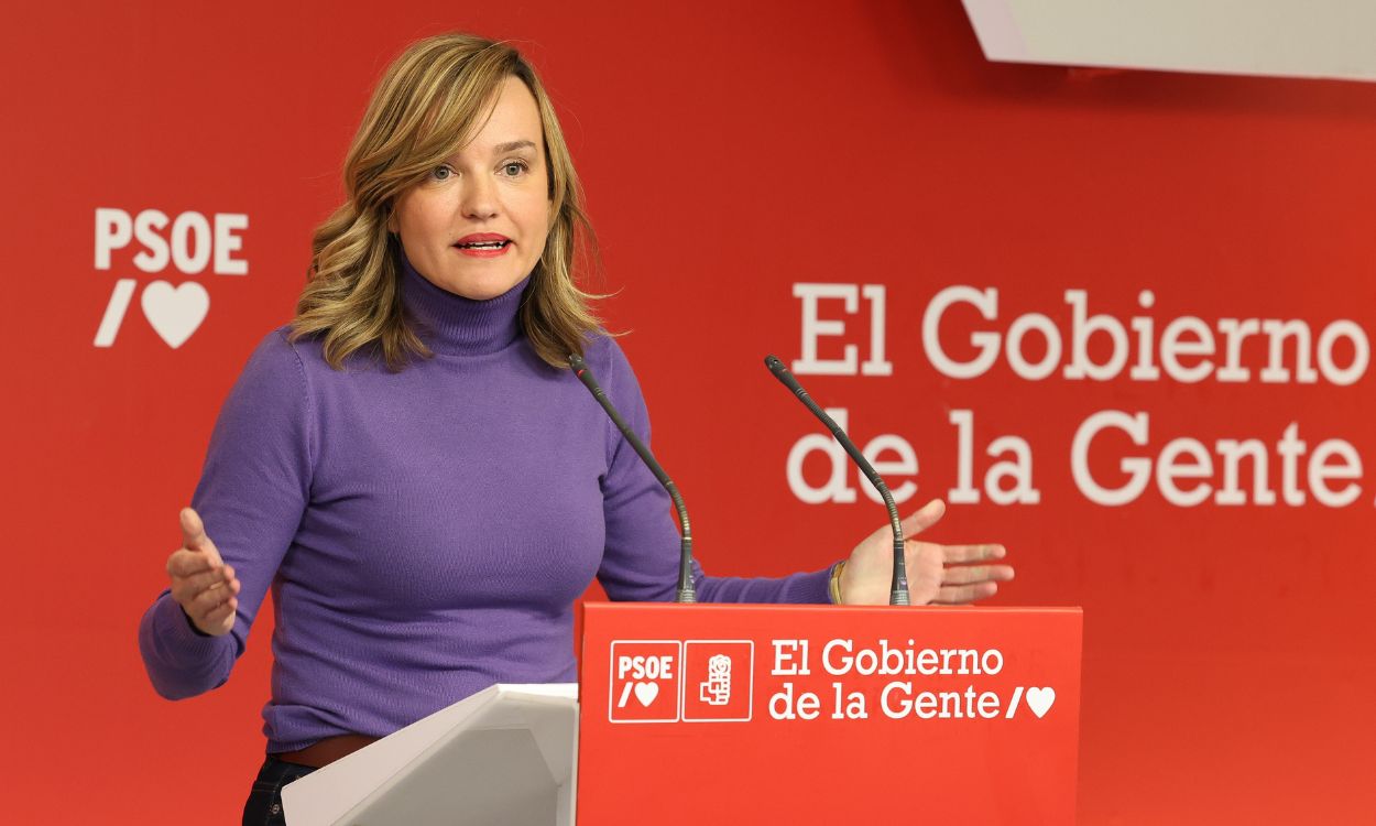 La ministra de Educación y Formación Profesional, Pilar Alegría, en una rueda de prensa. EP