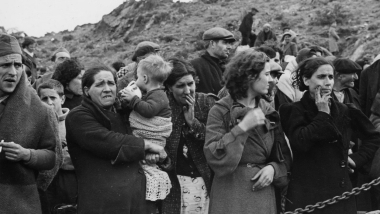 Exiliados españoles en la frontera de Cerbère (Coll dels Belitres), en febrero de 1939. Manuel Moros (fondos Jean Peneff colección Mémorial d’Argelès sur Mer)