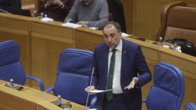 Julio García Comesaña, conselleiro de Sanidade, ayer durante su comparecencia en el Parlamento (Foto: Xunta de Galicia).