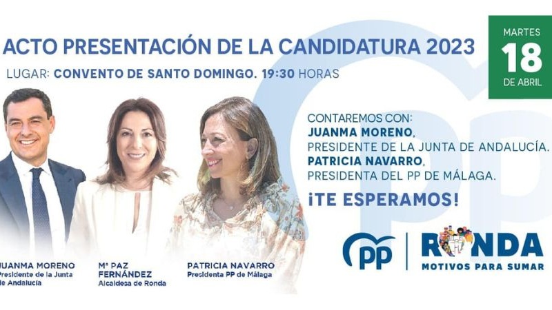 Acto de presentación de la candidatura de Ronda a las elecciones 28M. Acto de presentación de la candidatura de Ronda a las elecciones 28M.