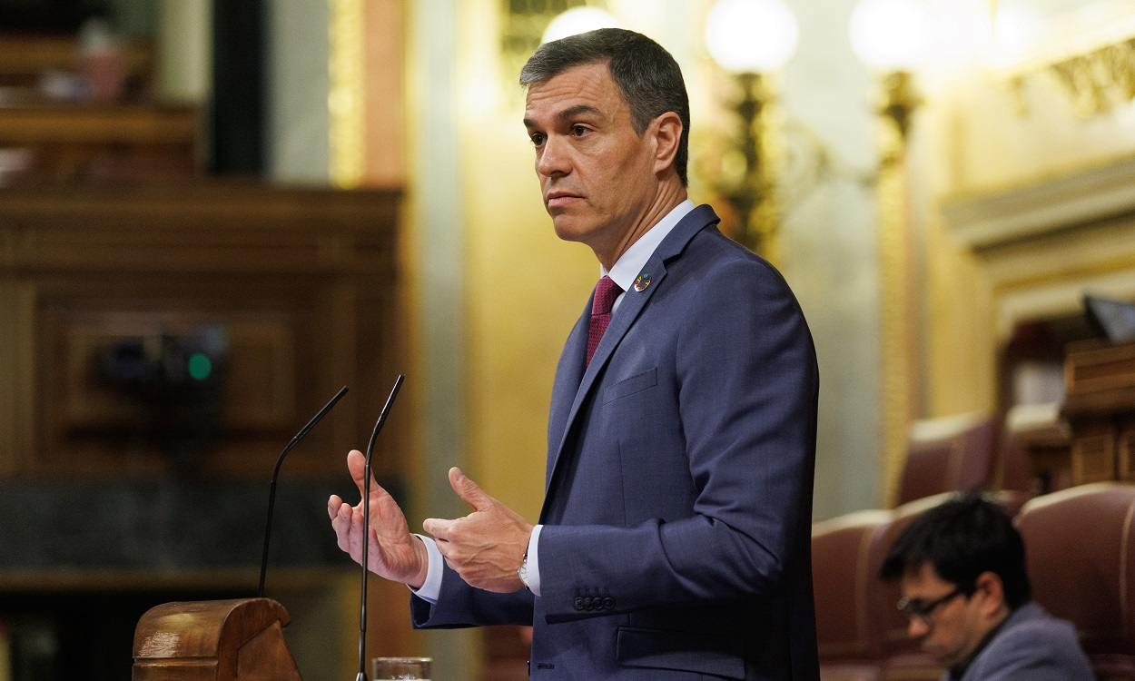 El presidente del Gobierno, Pedro Sánchez, en el Congreso. EP